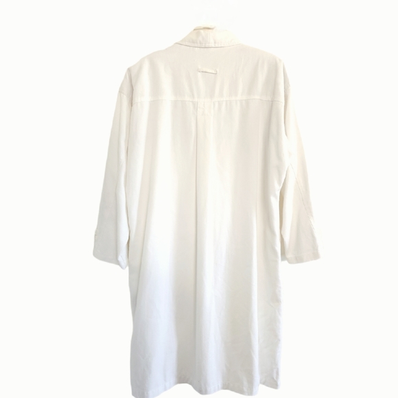 Andy Johns White Denim Full Length Trench Style Coat Size Large - Picture 2 of 9